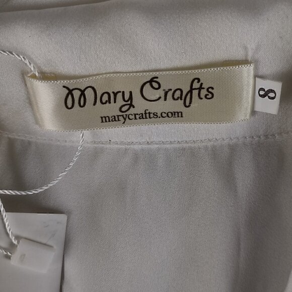 Mary Crafts Women's White A-Line Side Zip Elegant Dress Size 8 (NWT) - Picture 12 of 15